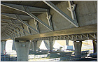 Metallic cantilever supports. Madrid M-45 Highway (Spain)