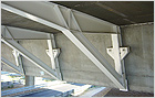Metallic cantilever supports. Madrid M-45 Highway (Spain)